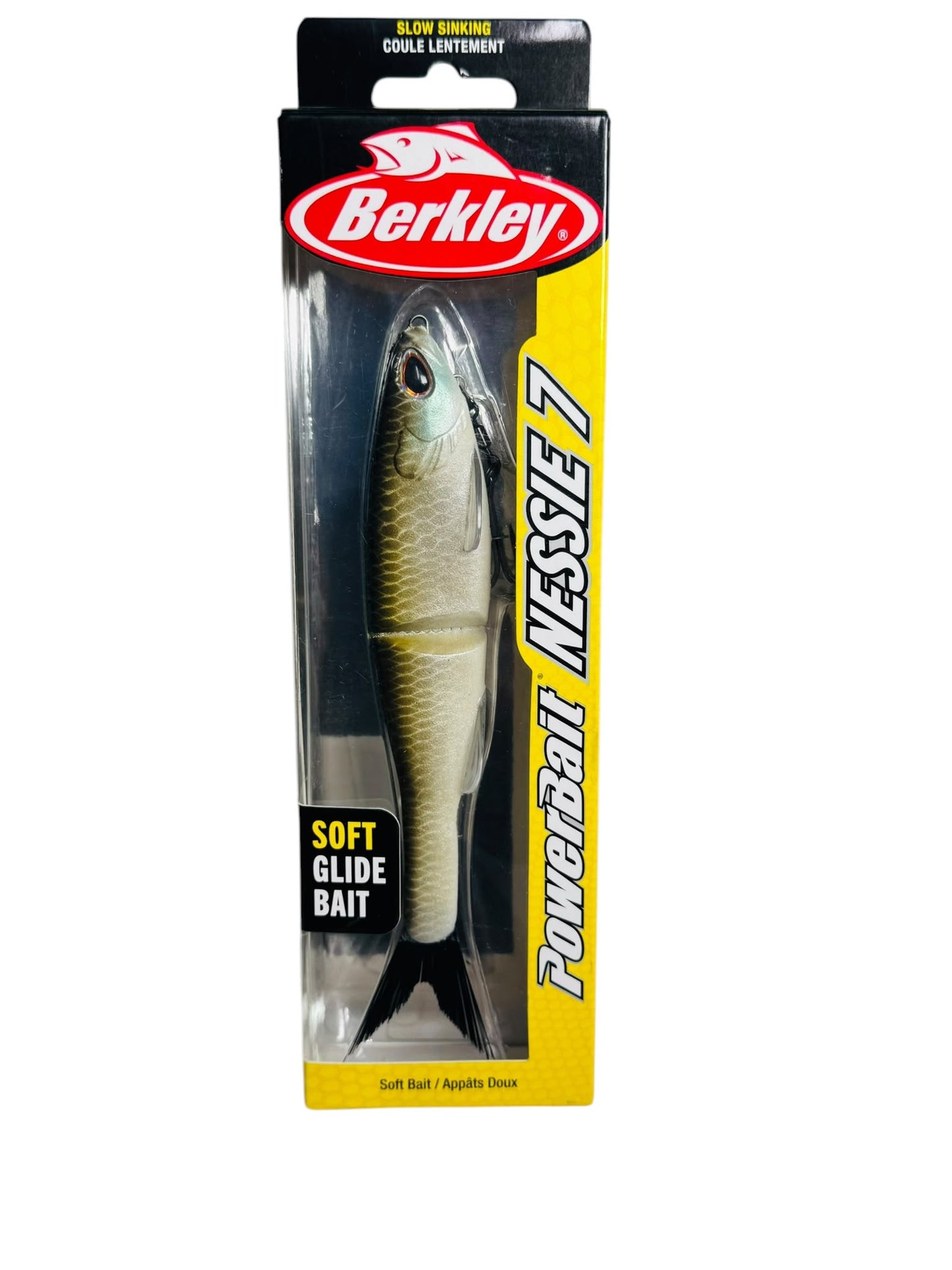 Berkley PowerBait Nessie 7 Soft Glide Bait in retail packaging