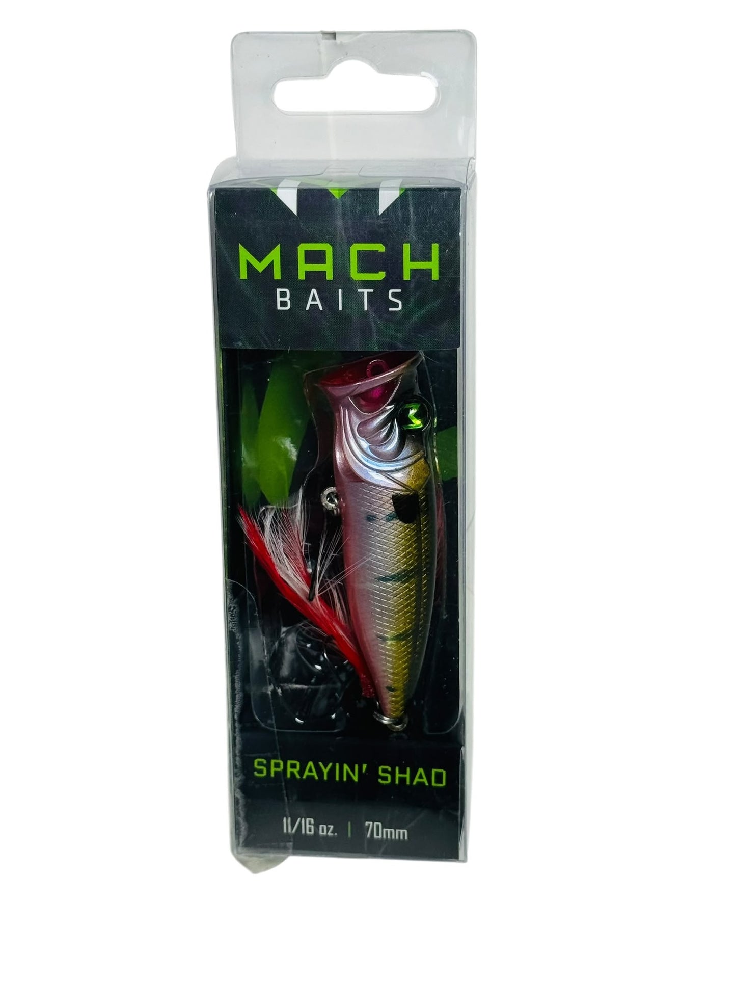 Mach Baits Sprayin' Shad fishing lure in retail packaging