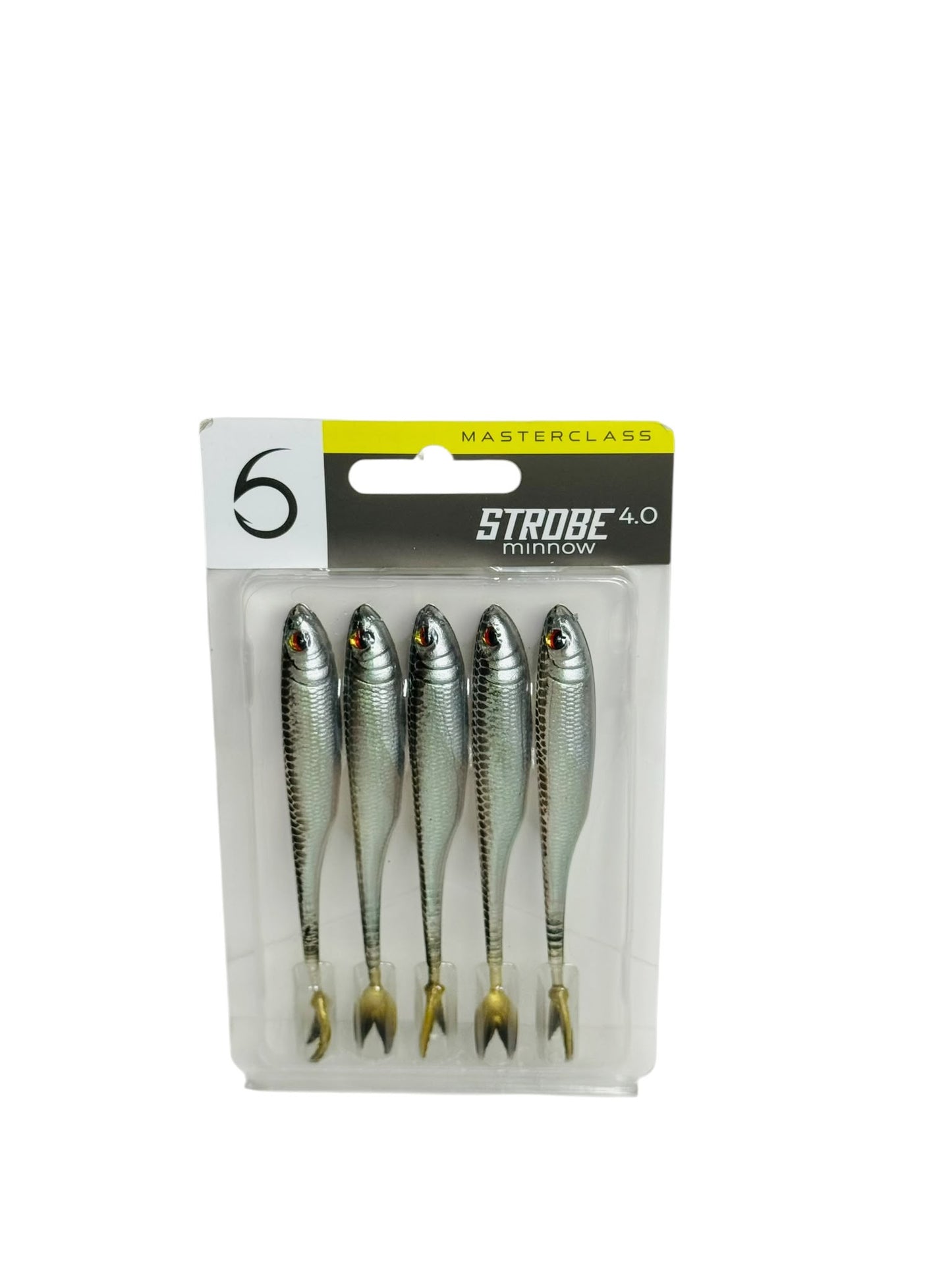 Strobe Minnow Fishing Lure Set of five lifelike soft bait lures in packaging