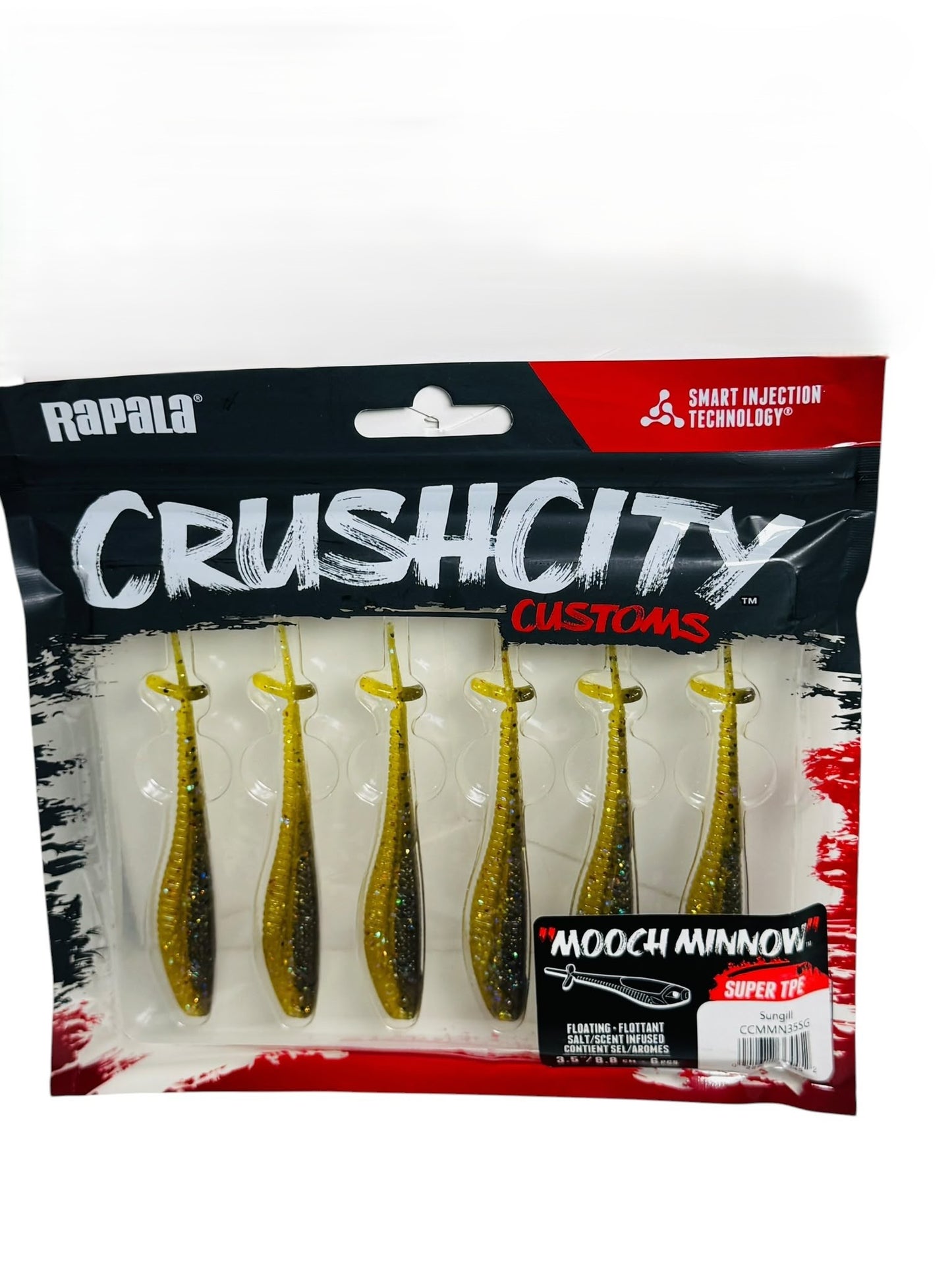 Package of Rapala CrushCity Mooch Minnow soft plastic fishing lures
