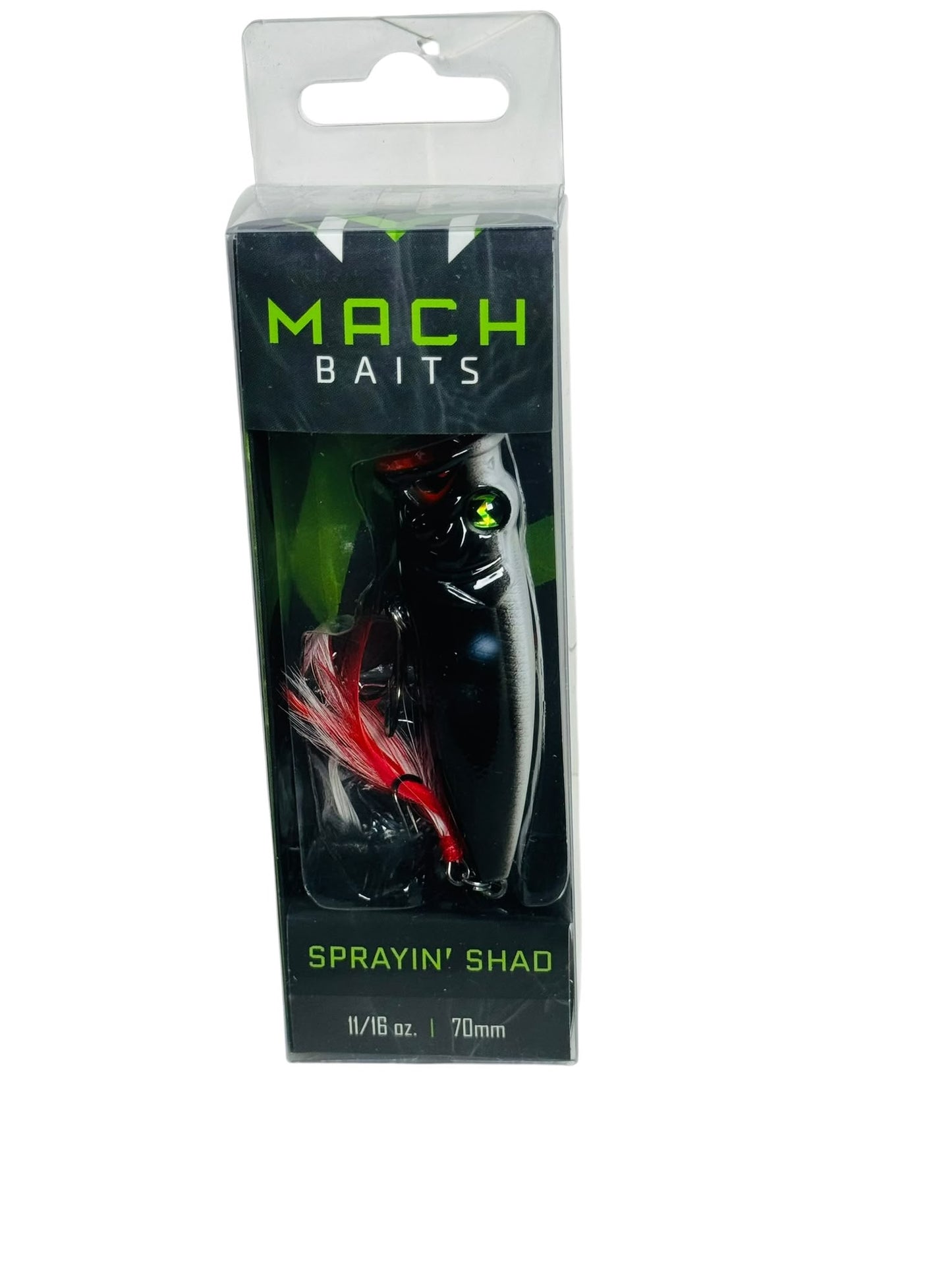 Mach Baits Sprayin’ Shad fishing lure in retail packaging