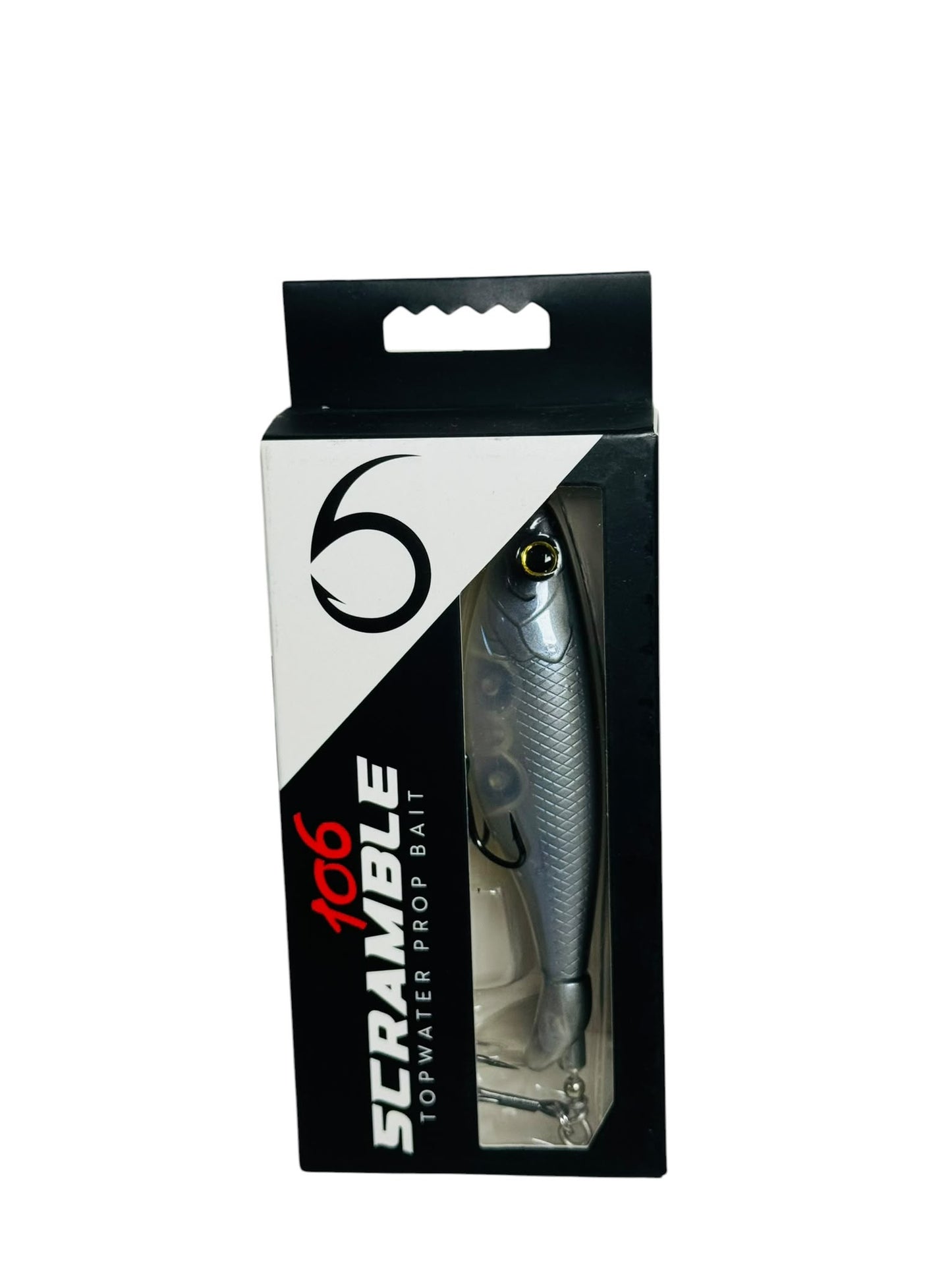 Scramble 106 Topwater Prop Bait in retail packaging