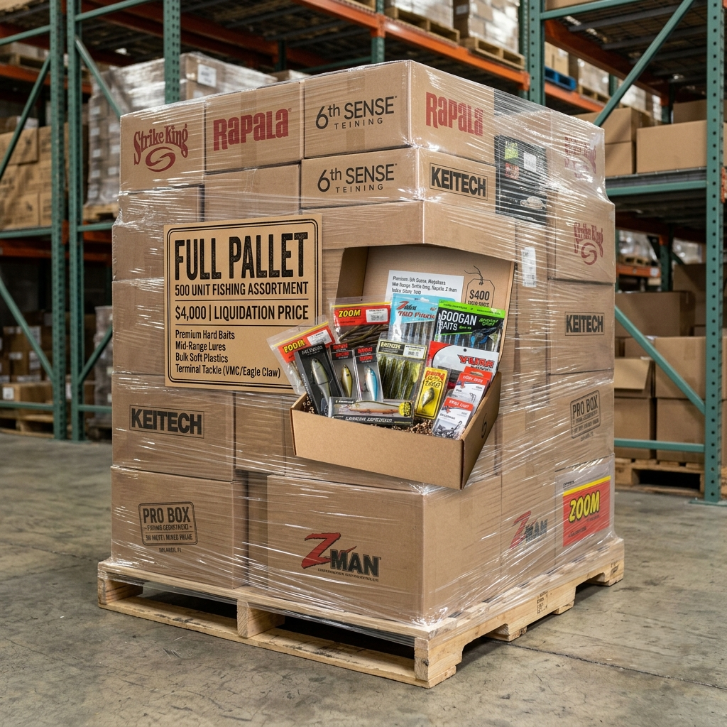 Pro-Grade Fishing Tackle Full Pallet – 500 Units (Liquidation Special)