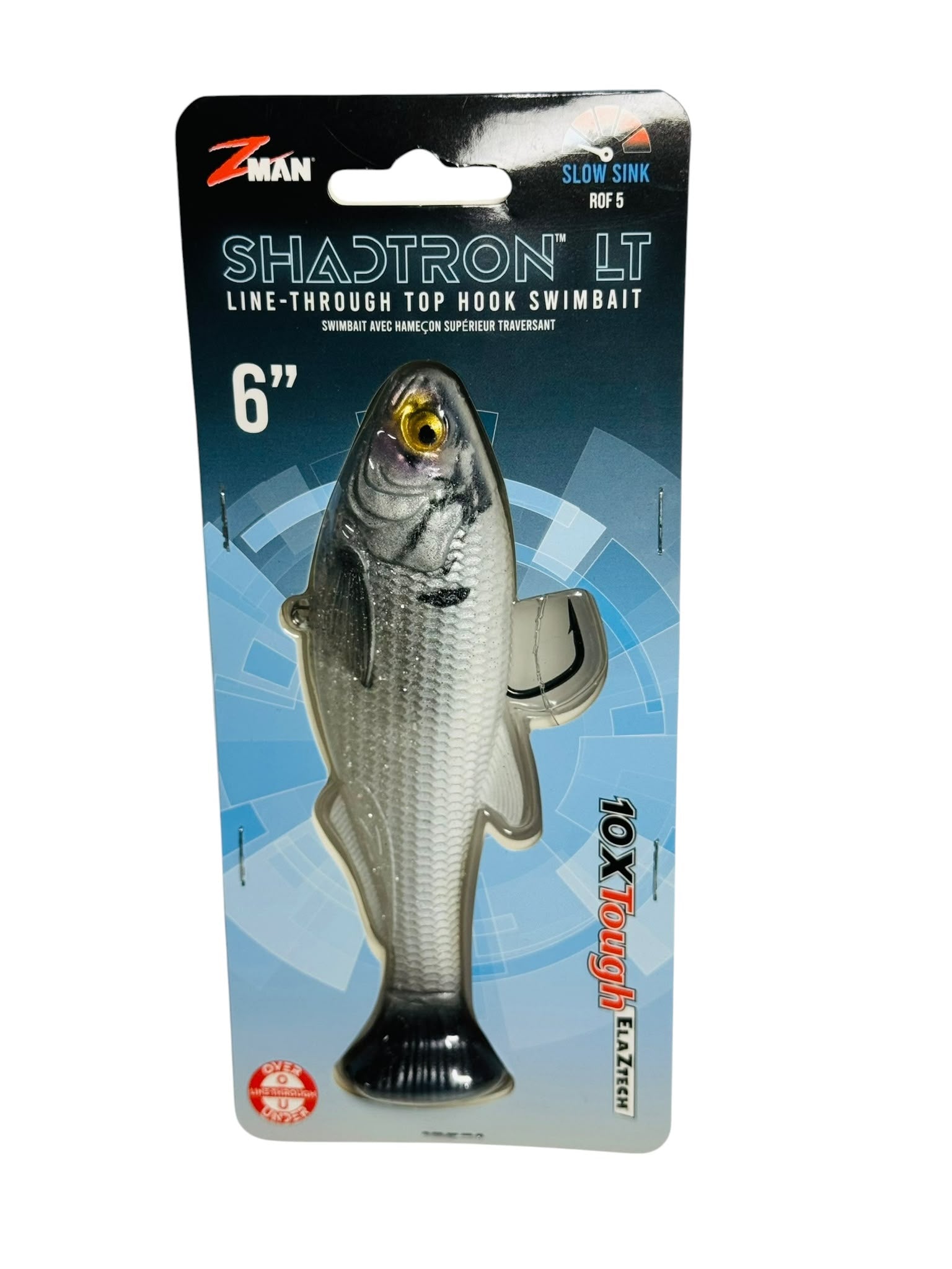 Z-Man Shadtron LT 6 inch swimbait fishing lure in retail packaging