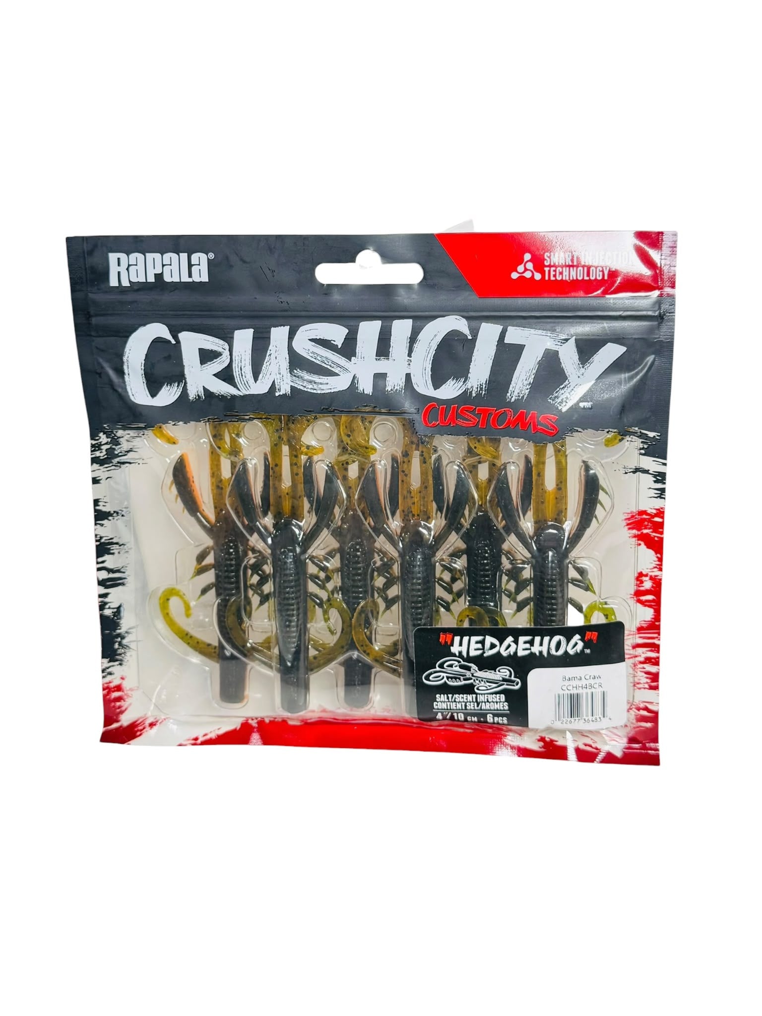 Rapala CrushCity Customs Hedgehog soft bait fishing lures in retail packaging