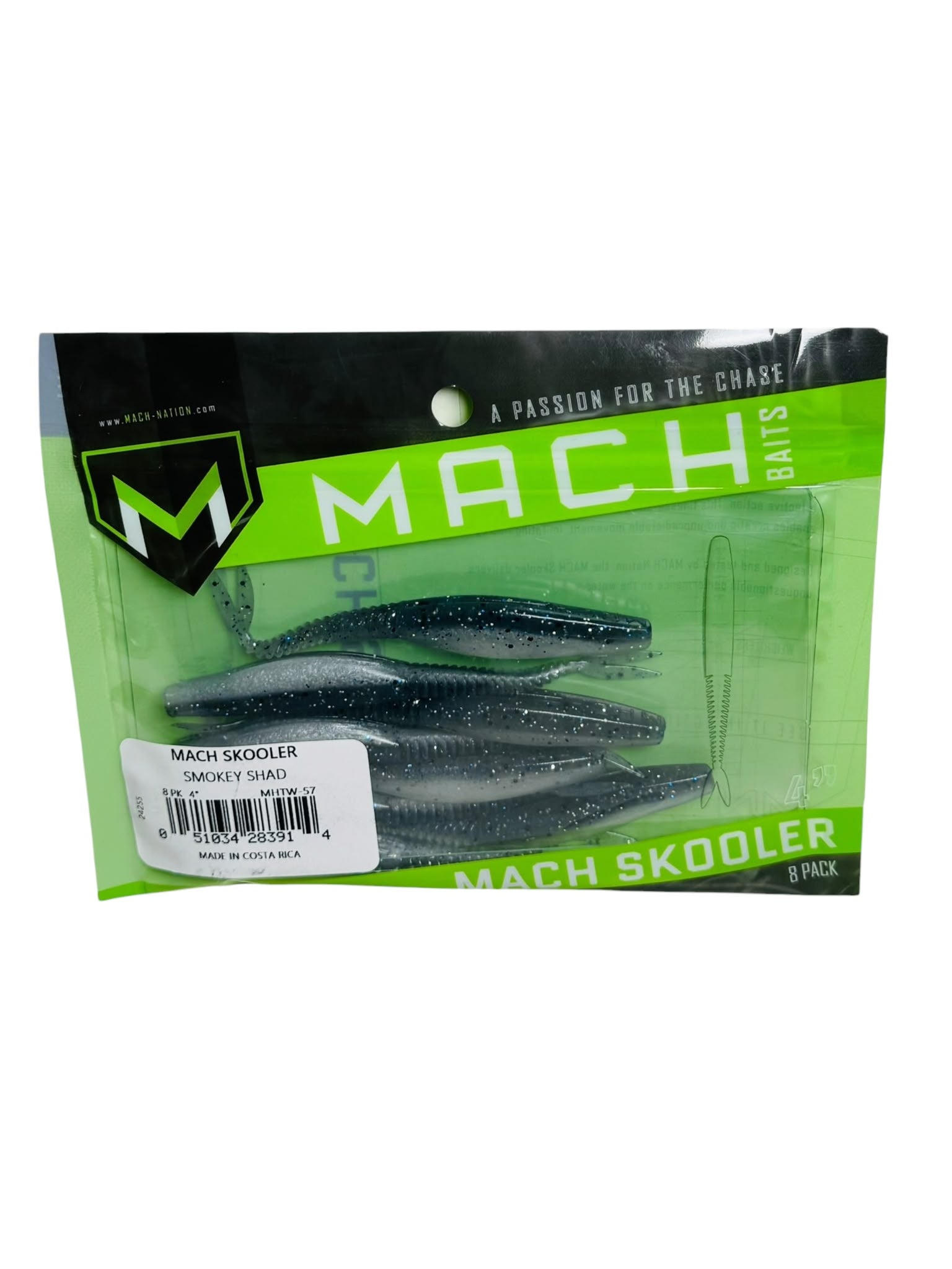 Mach Skooler Smokey Shad soft plastic fishing bait 8 pack in original packaging