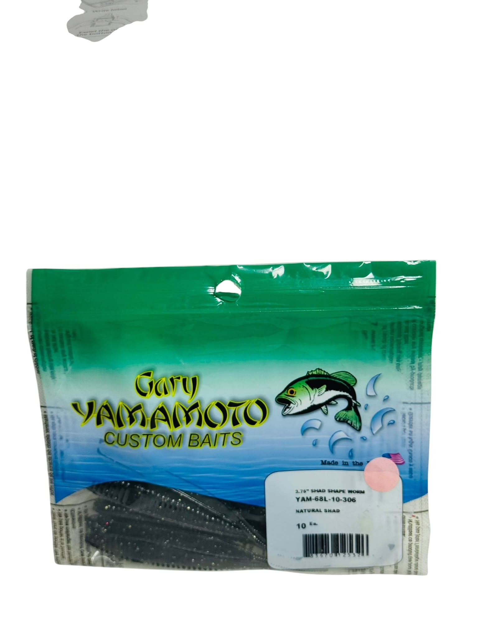 Package of Gary Yamamoto Custom Baits Shad Shape Worms for fishing