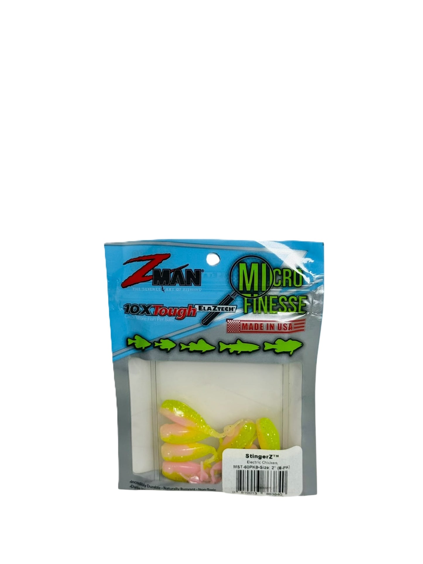 Z-Man Micro Finesse StingerZ soft fishing lures in retail packaging