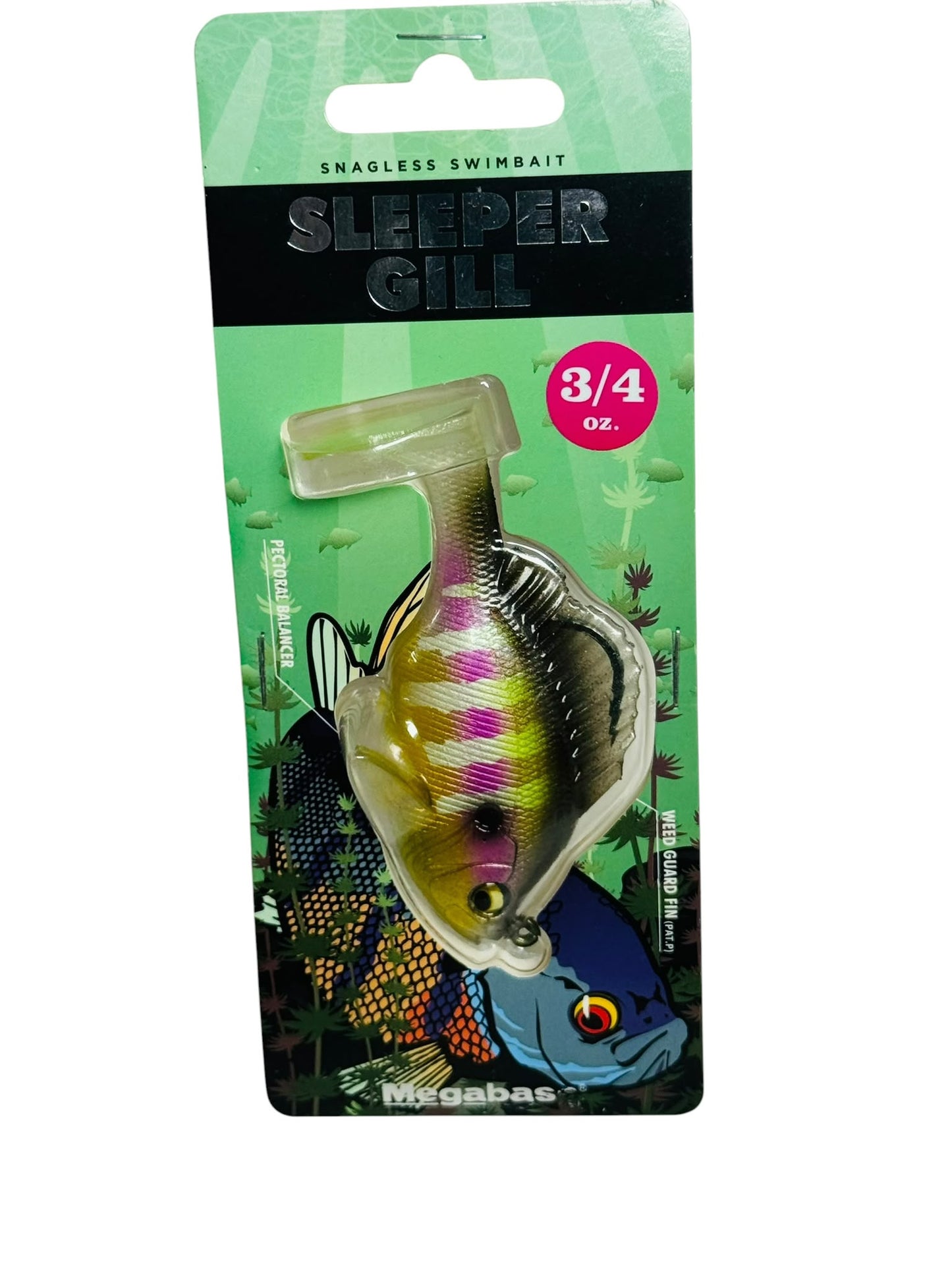 Megabass Sleeper Gill Snagless Swimbait in packaging