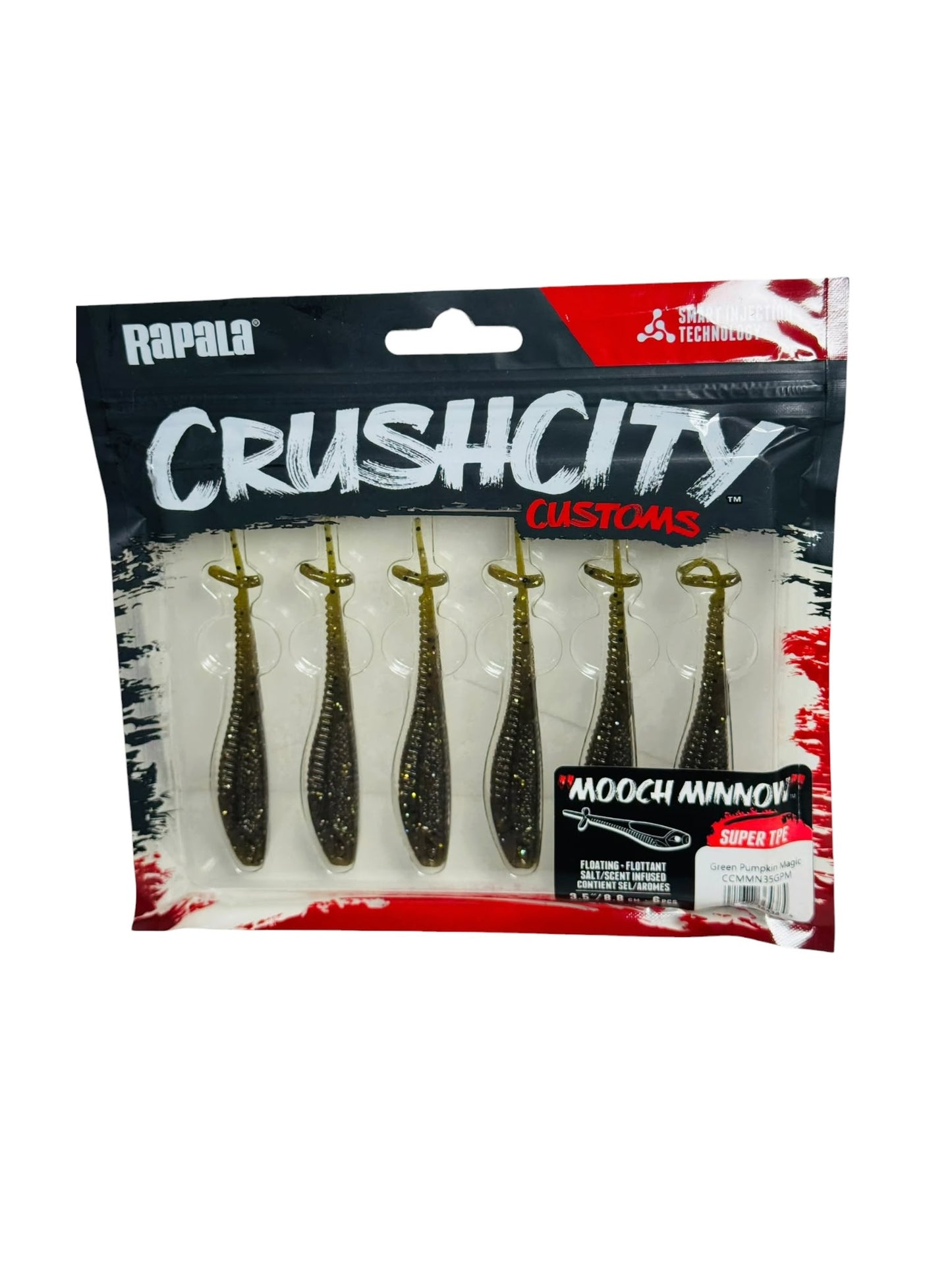Rapala CrushCity Customs Mooch Minnow soft bait lure pack front view