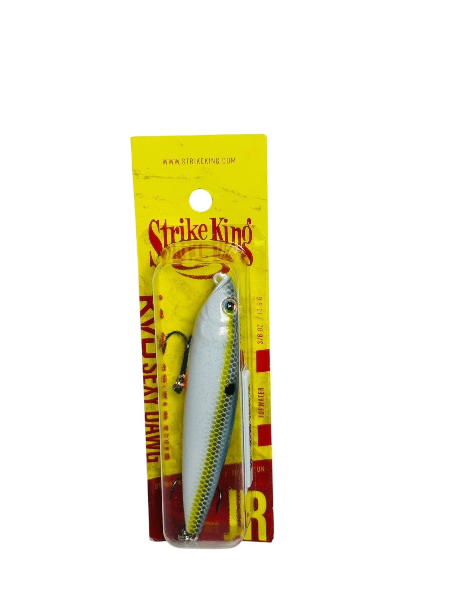 Strike King Sexy Dawg Topwater Fishing Lure in retail packaging