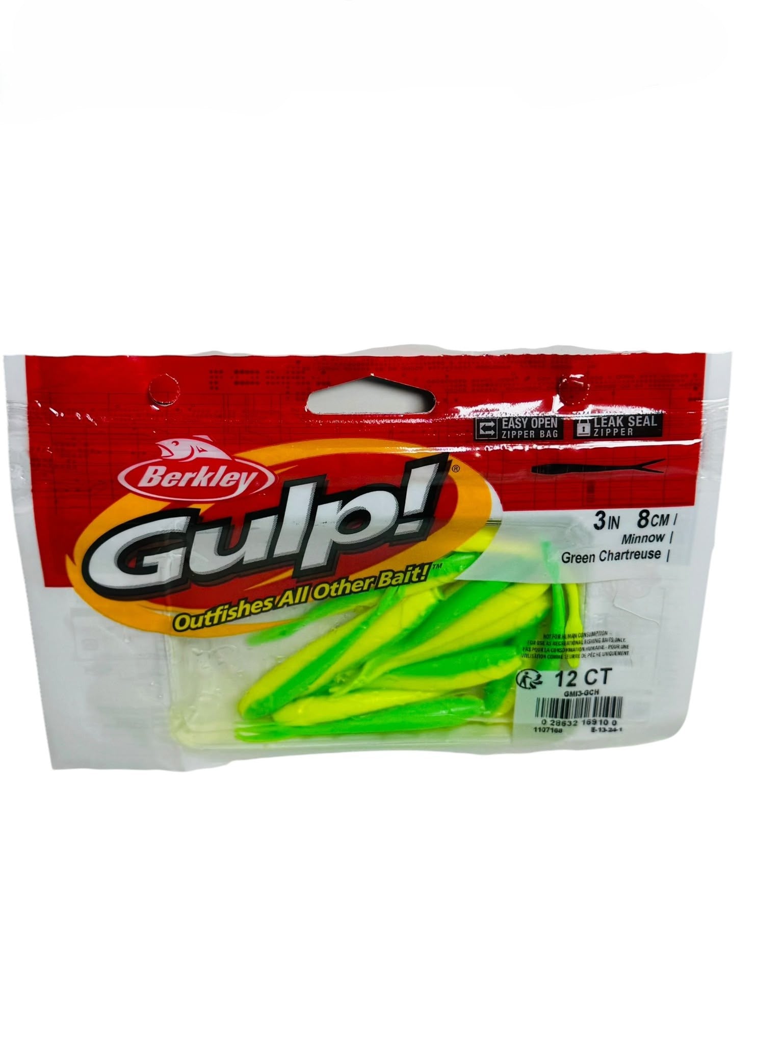 Berkley Gulp! Minnow Green Chartreuse Bait package