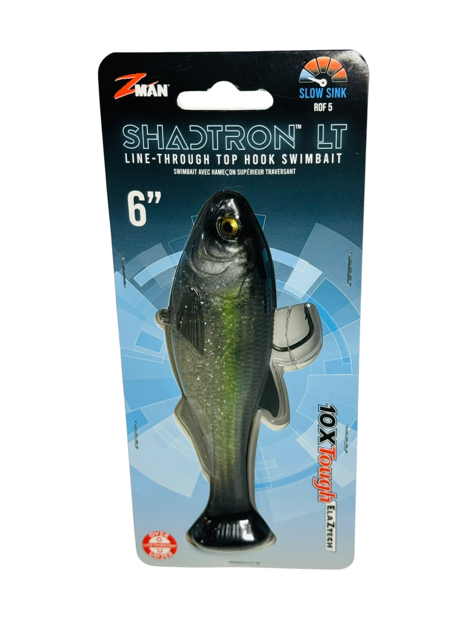 Z-Man Shadtron LT Line-Through Top Hook Swimbait in packaging