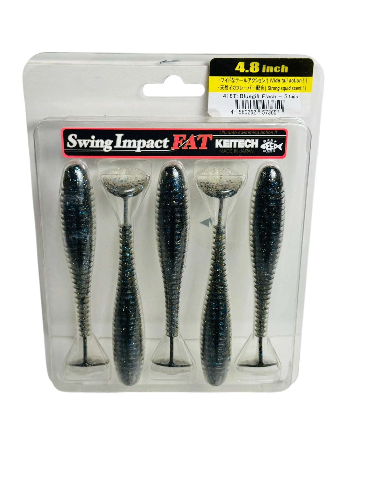 Keitech Swing Impact FAT 4.8 inch Bluegill Flash soft plastic swimbait lures pack