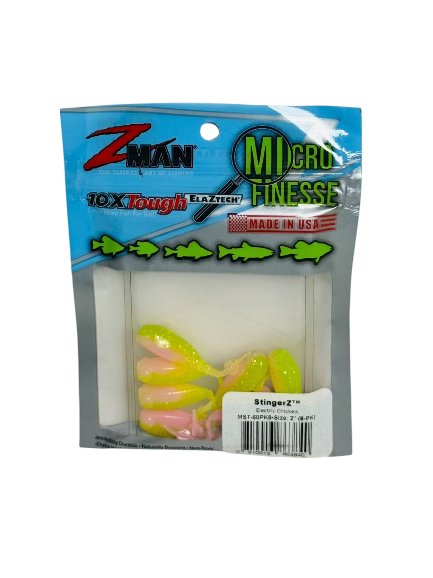 Pack of Z-Man Micro Finesse StingerZ Electric Chicken soft fishing lures