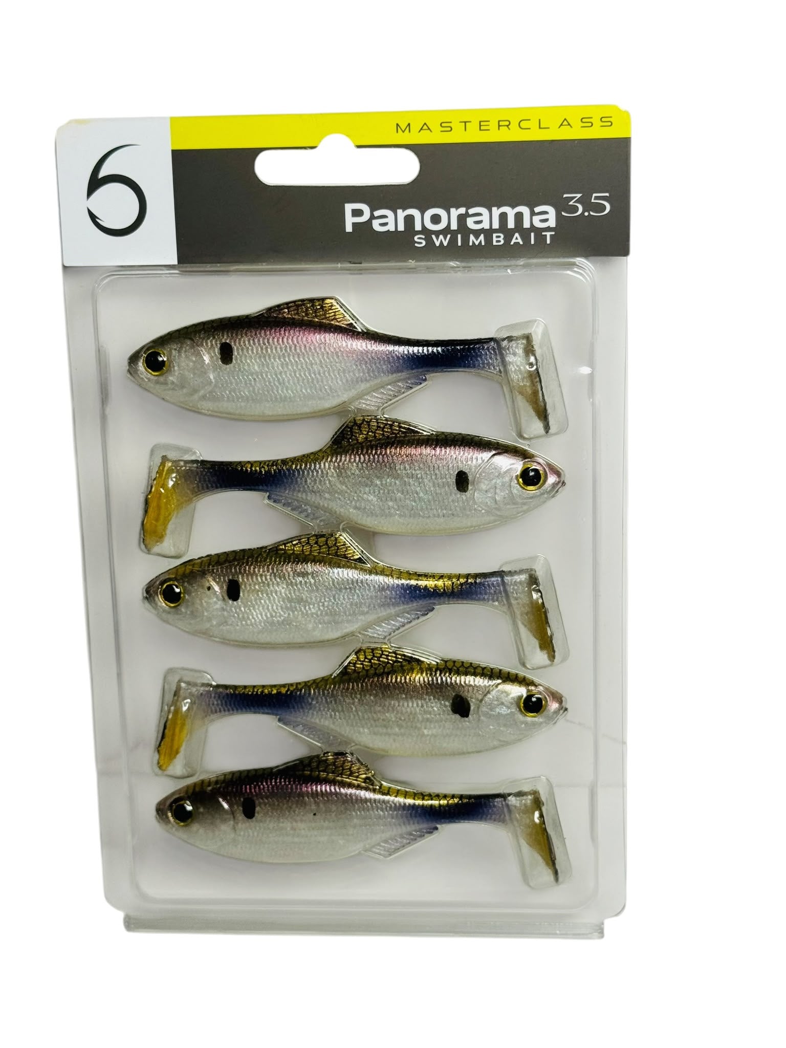 Pack of five Panorama 3.5 swimbait fishing lures with realistic fish design